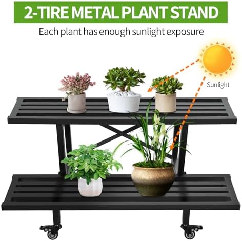 Sturdy Metal Plant Stand 2 Tie - Plant Parents ulasan dan harga